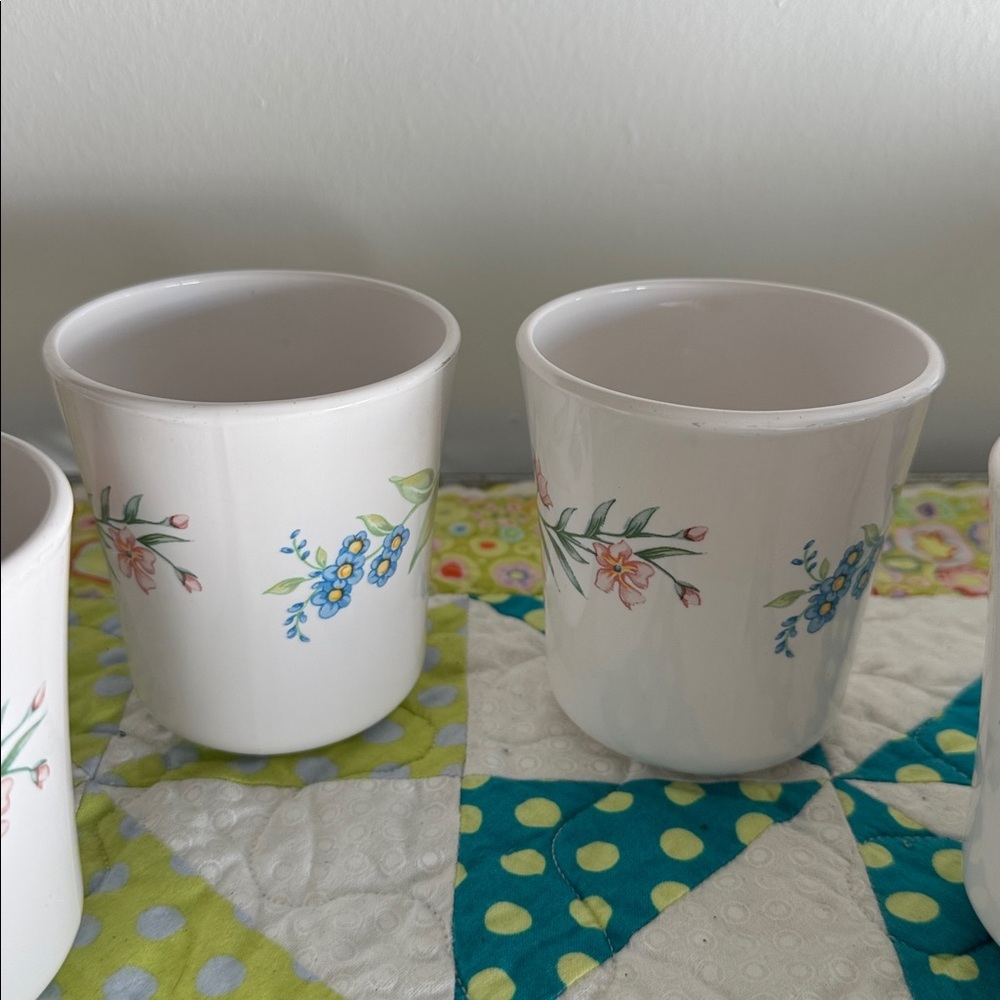 Vintage Corelle MY GARDEN Floral Patterned Ceramic Mugs - Set of 4 - Picture 4 of 6